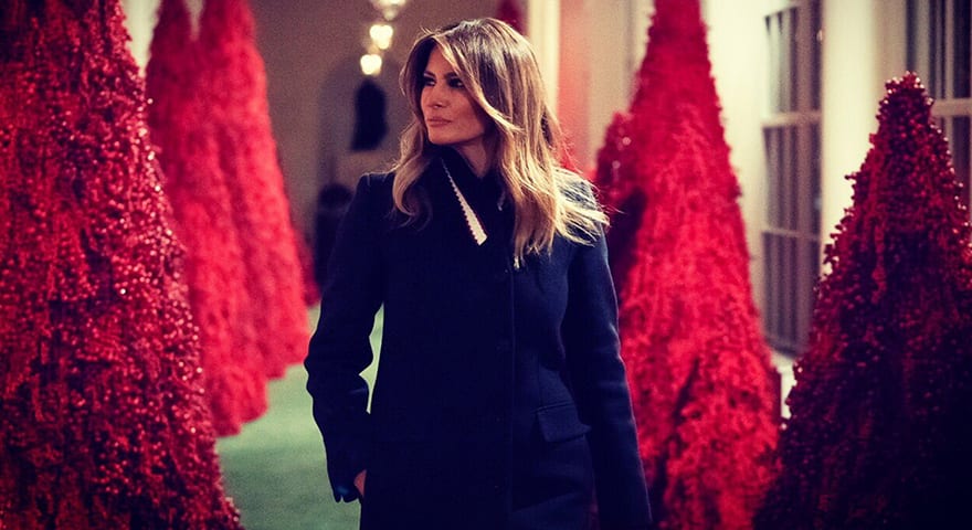 Melania Trump’s Blood-Red Christmas Trees