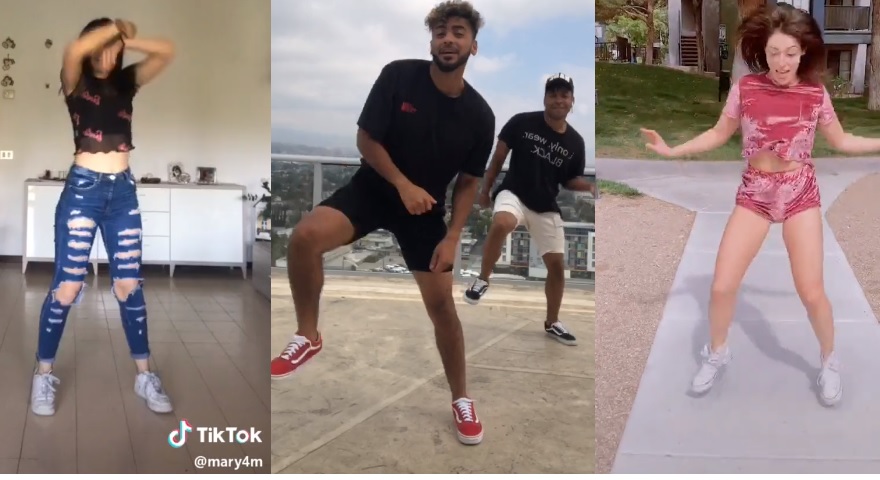 Drop Dance Tik Tok memes show various users performing a short, jumpstyle d...