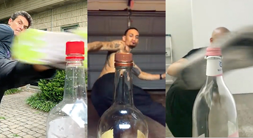 Celebrities Take On The MMA-Inspired Bottle Cap Challenge