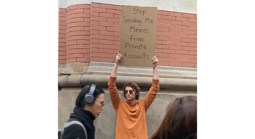 The Dude and Dudette Using Signs to Protest Millennial ‘Problems’