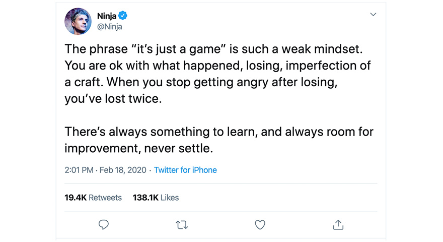 Ninja ‘It’s just a game is such a weak mindset’ Memes
