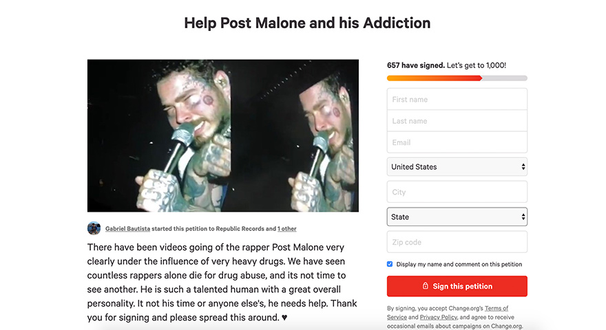 Fans Express Concern For Post Malone With Hashtag #HelpPost