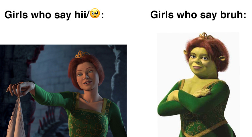 Bruh Girls vs. 🥺 Girls/Hii Girls Memes