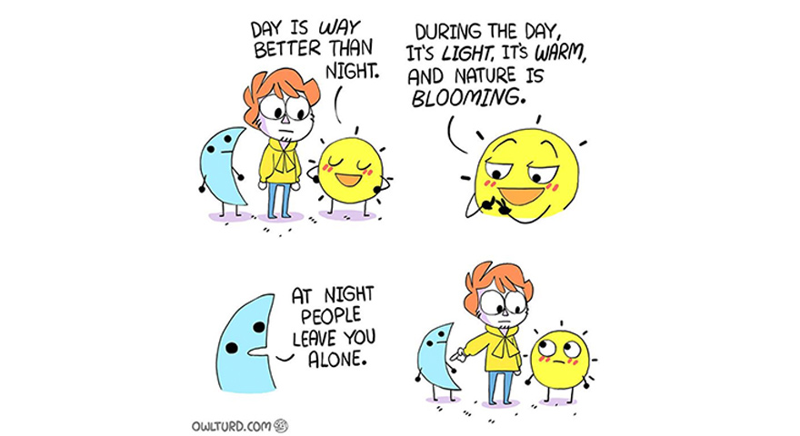 Day vs. Night Cartoon Memes