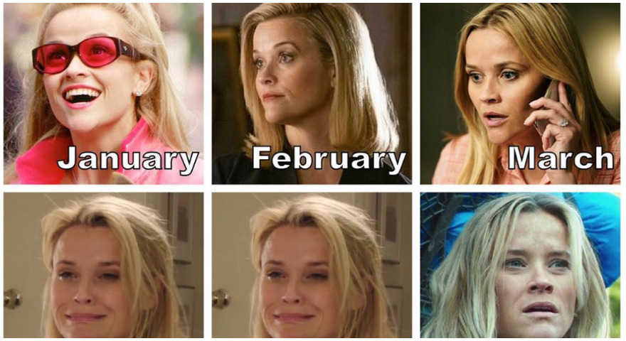Reese Witherspoon, Celebrity 2020 Mood Calendar Memes